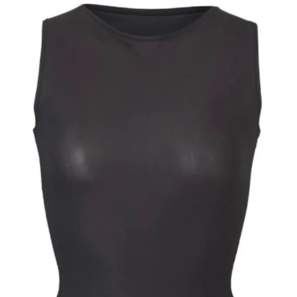 Skims Sheer Jelly Black Bodysuit New With Tags